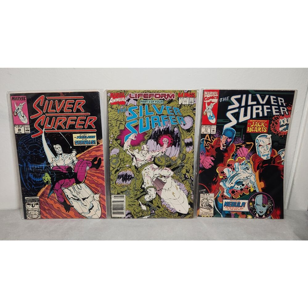 Silver Surfer Annual, #28, #77 Vintage Marvel Comics 80s-90s Lot Of 3 Pre-owned